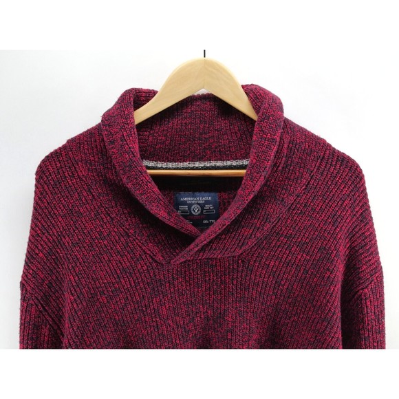 American Eagle Red Athletic Fit Wool Blend Neck Long Sleeve Sweater XXL 2XL - Picture 2 of 7